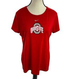 Nike Women’s L Ohio State Buckeyes T Shirt Red Short Sleeve Athletic Tee